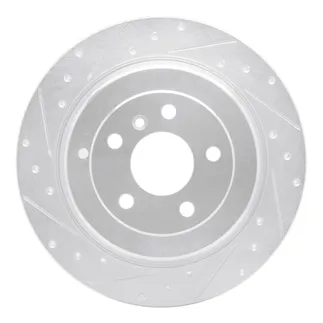 R1 Concepts EDZ-63129L Brake Rotor Drilled and Slotted Silver